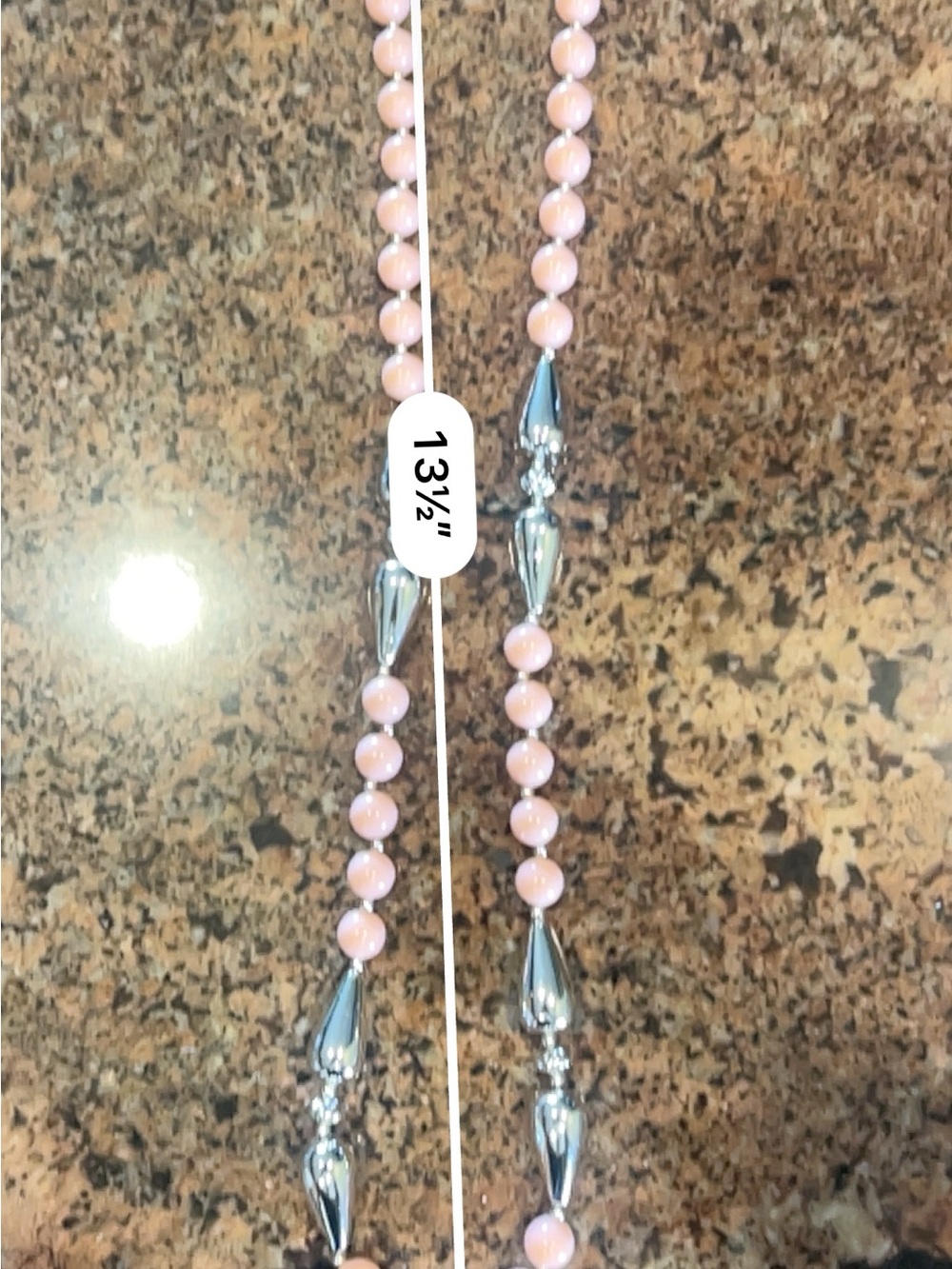 Vintage Acrylic Pink And Silver Beaded Necklace 80’s Retro Modernist Futuristic - Picture 5 of 5